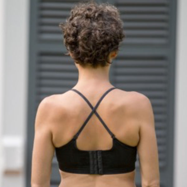 back view of woman wearing 131 comfy bra