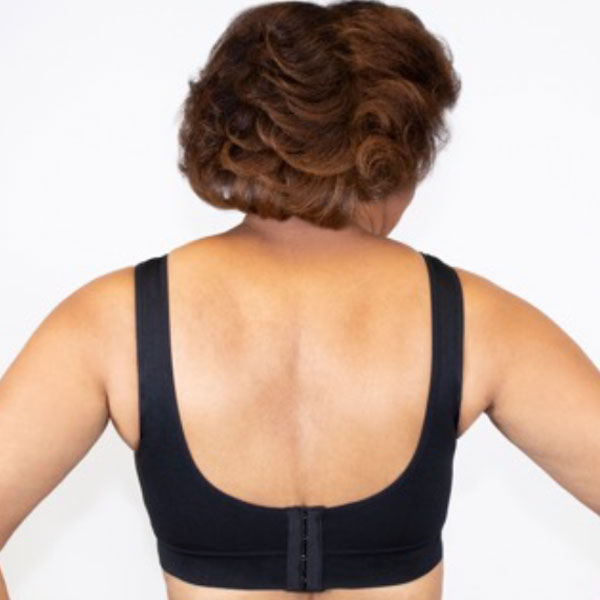 rear view of woman wearing 136 comfy classic bra