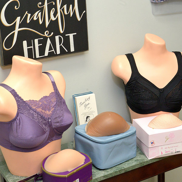 breast forms and bras on mannequins
